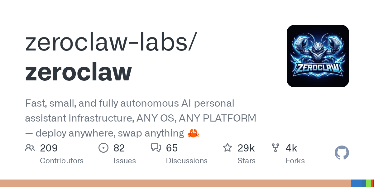 Fast, small, and fully autonomous AI personal assistant infrastructure, ANY OS, ANY PLATFORM — deploy anywhere, swap anything 🦀
